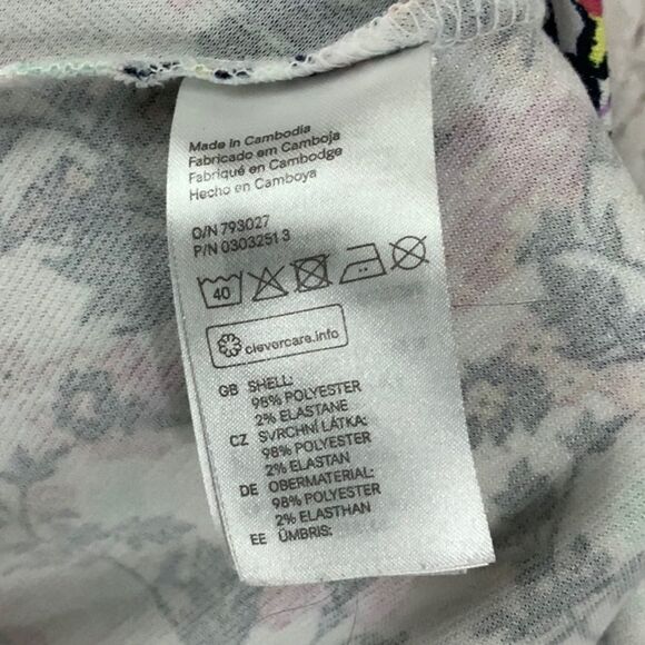 H&M Divided White Floral Skater Dress Sleeveless Scoop Tank Stretch Knit Size 6 - Picture 6 of 6